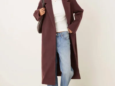 ASOS DESIGN пальто в бордовом оттенке