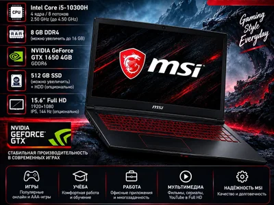 Игровой ноутбук MSI GF63 Thin