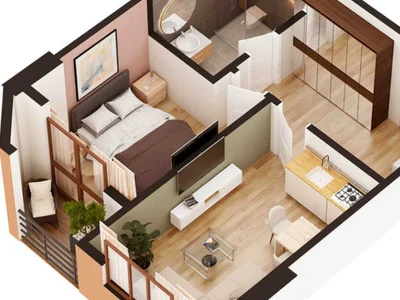 2-комнатная квартира, ул. Багратиони, 40.7 м², $35,000