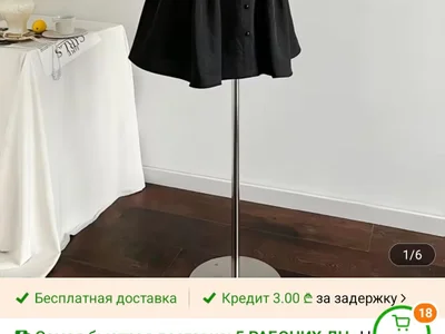 Черное платье с пуговицами XXL