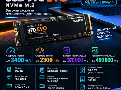 NVMe SSD Samsung 970 EVO 500GB
