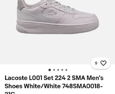 Кроссовки Lacoste LOO Set 224 2 SMA Men's White/White 748SMAOO18