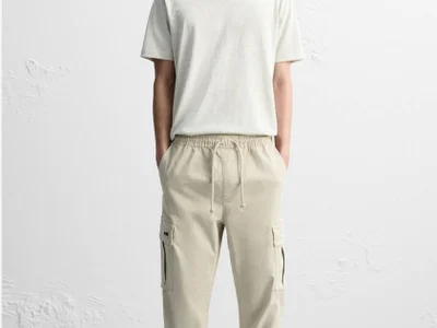 Zara - Молодежные брюки карго с эластичным поясом м карманами. Размер L.