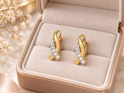 Золотые серёжки 585 пробы, 2.2 г