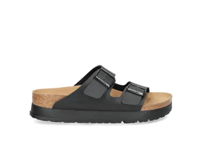 Шлепки Birkenstock черные на платформе 38 размер