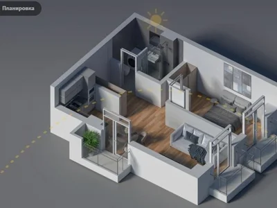 Крцаниси, ул.: 2-комнатная, 51.7 м²