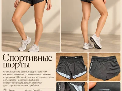 Спортивные шорты женские Decathlon, чёрные, со встроенными шортиками, карман на молнии сзади, светоотражающие элементы. Мало носились. Больше фото в личку.