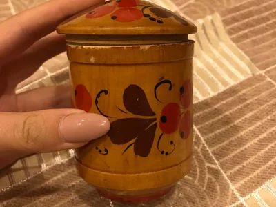 Старинная деревянная сахарница