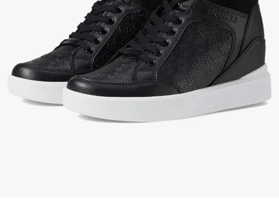 Кроссовки Guess Black High-Top Patterned Sneakers