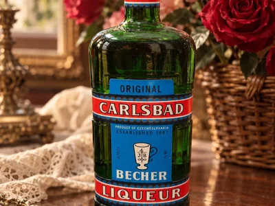 Винтажная бутылка Carlsbad Becher Liqueur