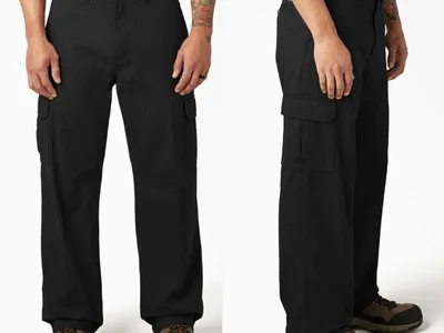 Мужские штаны карго Dickies Loose Fit Cargo Pants черного цвета свободного кроя. Размер 32/32, новые с бирками, мне не подошли по стилю. Сделаны из прочнейшего 100% хлопка и в целом создают ощущение вещи на века. Сделаю замеры по запросу - **