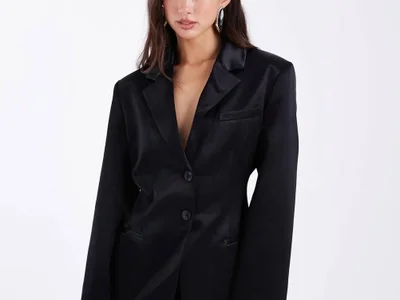 ASOS черный сатиновый жакет