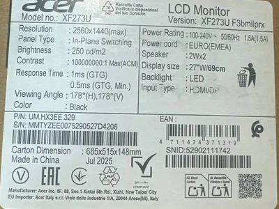 Монитор Acer XF273U