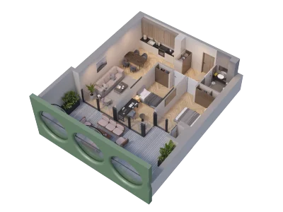 3-комнатная квартира. Санзона