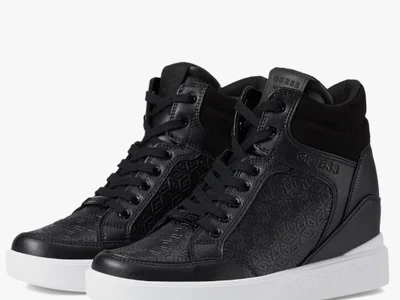 Кроссовки Guess Black High-Top Patterned Sneakers