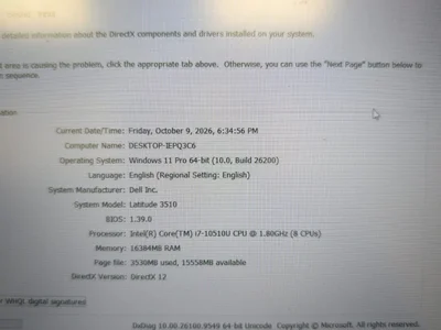 Ноутбук Dell Core i7 10-го поколения 16/256 ГБ