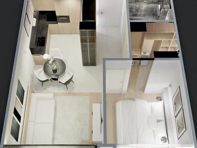 Апартаменты Aquamarine Residence: 2 комнаты, 44,5 м²