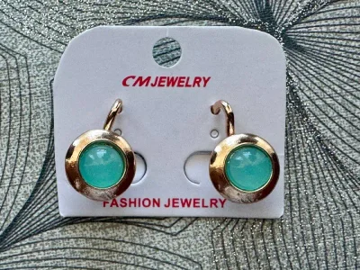 Серьги с бирюзовыми вставками CM JEWELRY