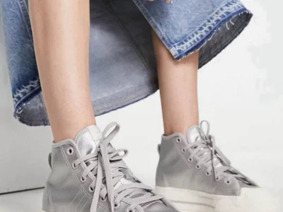 Серебристые кеды Adidas Originals Nizza