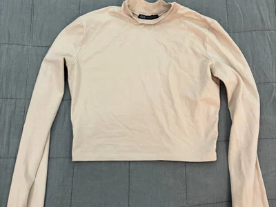 Лонгслив бежевый кроп Zara