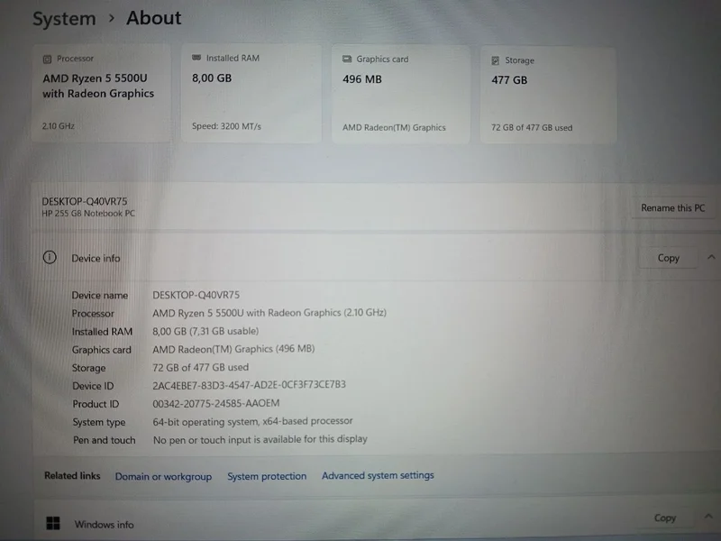 Ноутбук HP 255 G8