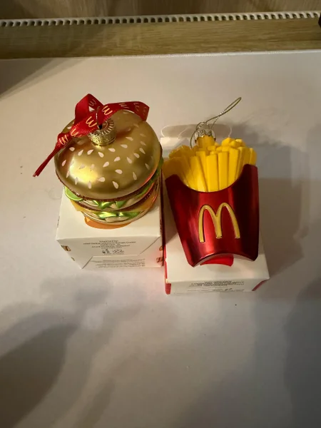 McDonalds игрушки на ёлку big mac, картошка фри