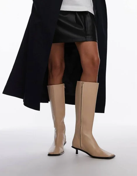 Кожаные сапоги Topshop Premium