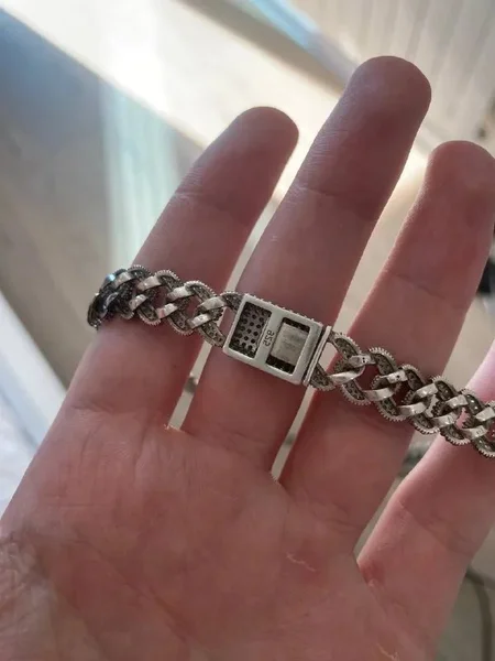 Цепь Cuban Link Ice Out с цирконием Swarovski