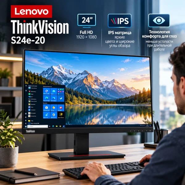 Монитор Lenovo ThinkVision S24e-20