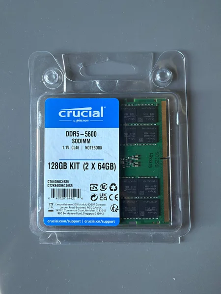 Crucial 128GB Kit (2X64GB) DDR5 RAM 5600MHz