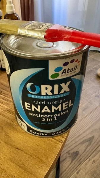 Эмаль Orix 0.7 л белая с кистью
