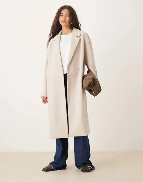 ASOS DESIGN светло-бежевое пальто