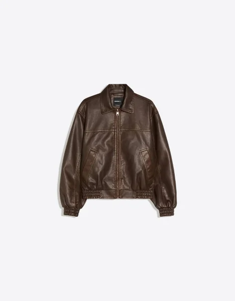 Кожаная куртка Bershka