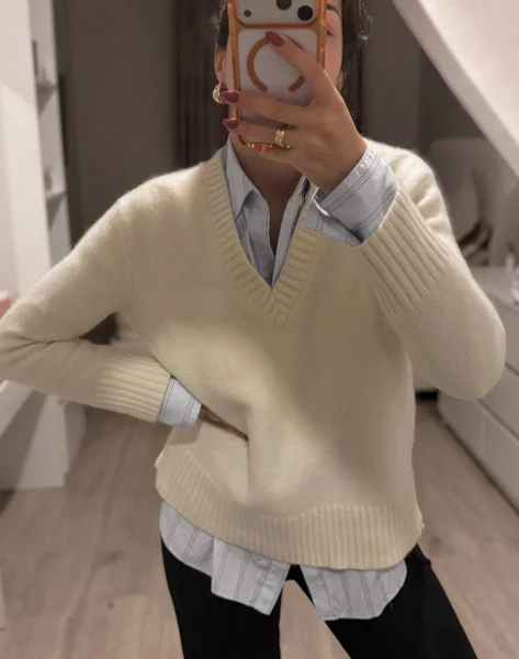 Кашемировый свитер ZARA M