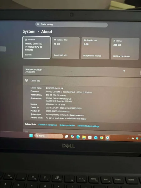 Ноутбук Dell Latitude 3510 i7 / 16GB / 256GB / MX230