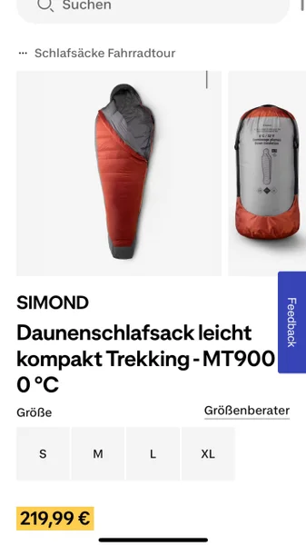 Пуховый спальный мешок Decathlon MT900 0°C (Размер XL)