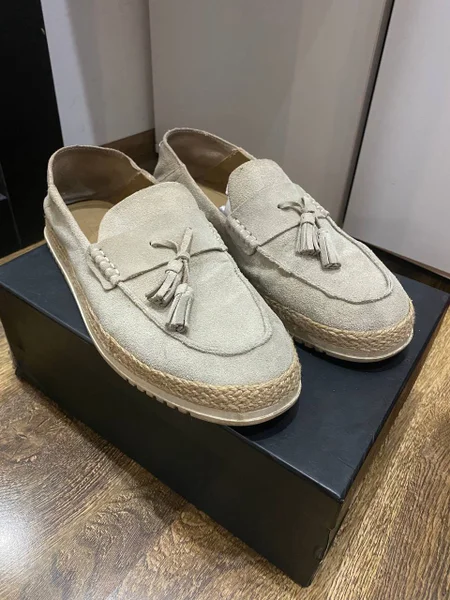 Лоферы эспадрильи ZARA замшевые