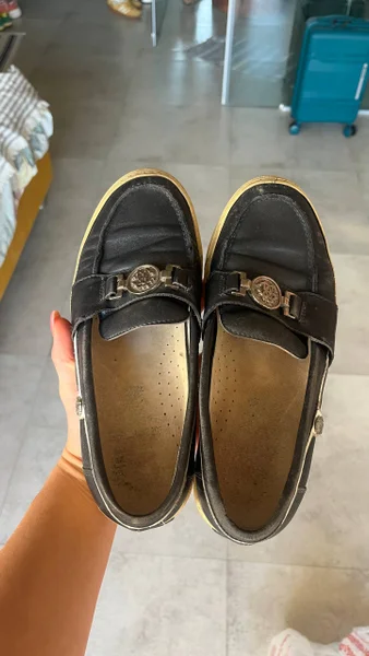 Синие брендовые лоферы Cavalli
