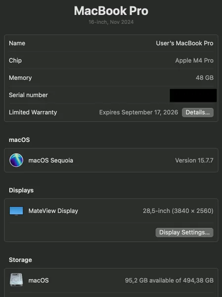MacBook Pro 16 M4 Pro 48/512GB