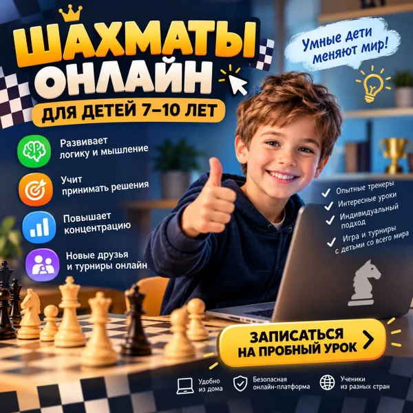 Онлайн шахматы для детей 7-10 лет