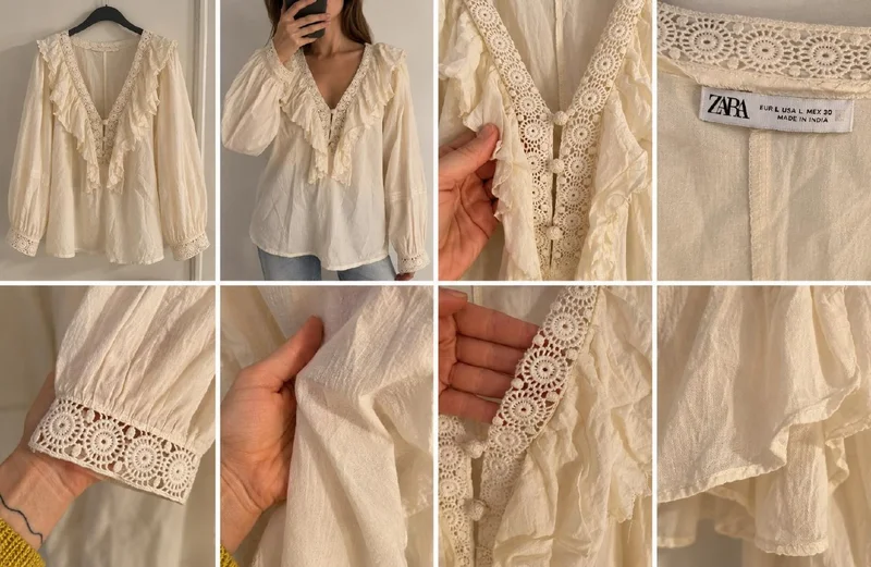 Блузка Zara с кружевом