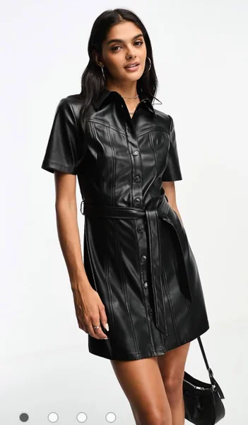 Платье Stradivarius из кожзама