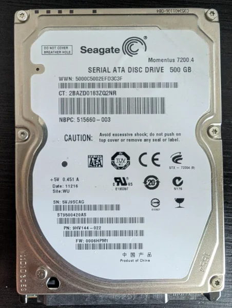 Жесткий диск Seagate Momentus 500GB