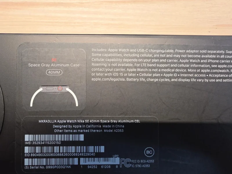 Apple Watch Nike SE 40mm Space Gray