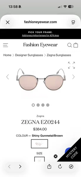Солнцезащитные очки ZEGNA EZ0244