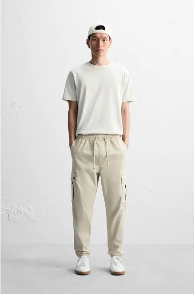 Zara - Молодежные брюки карго с эластичным поясом м карманами. Размер L.