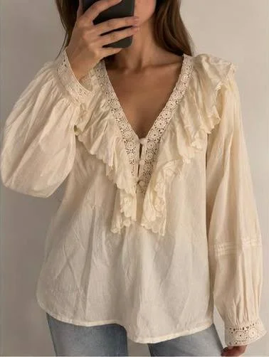 Блузка Zara с кружевом