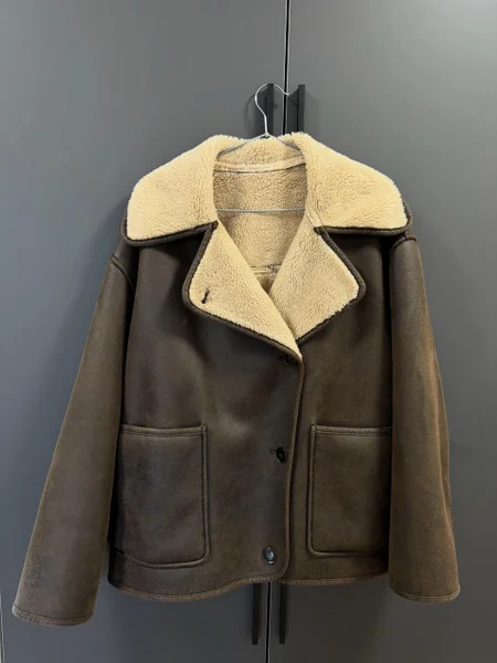 Дубленка Zara оверсайз S
