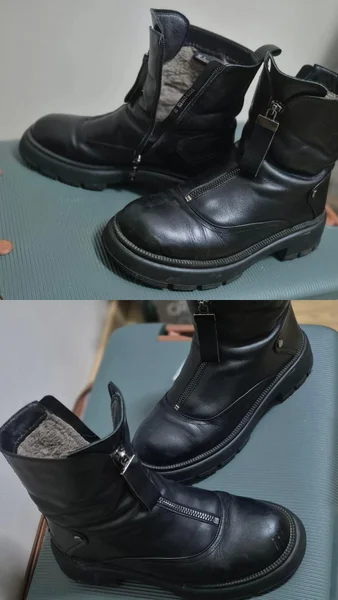 Черные зимние сапоги