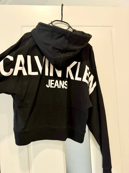 Calvin Klein свитшот черный с капюшоном S